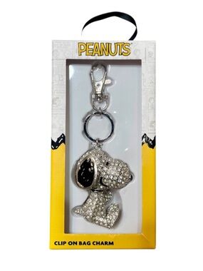 Peanuts Snoopy Silver & Black Crystal Clip-On Charm by Peanuts